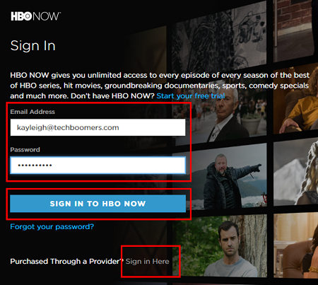 hbo now sign in account